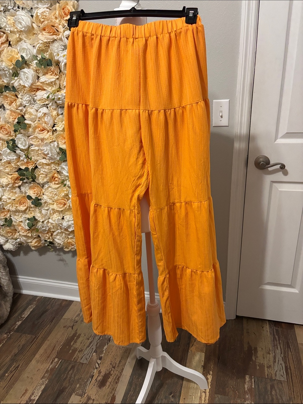 SHEIN Vibrant Orange Elastic Waist Pants